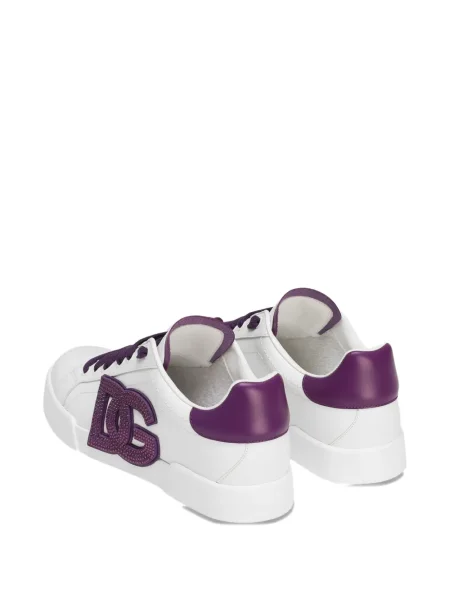 Sneakerși Dolce & Gabbana din piele de cristal alb
