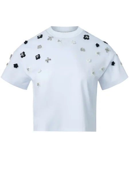 Koszulka Ports 1961 w kwiatki z kryształkami biała