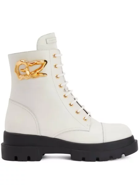 Cizme scurte Giuseppe Zanotti din piele alb