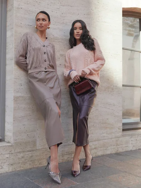 Спідниця максі Seventeen віскоза/поліестер бордовий