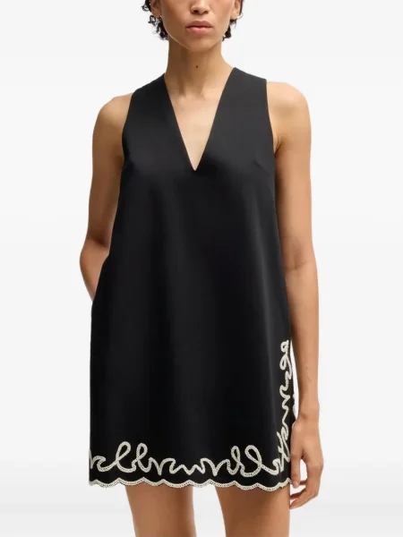 Rochie Boss cu broderie de costum negru