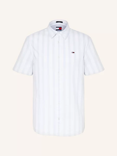 Tommy Jeans Košile S Krátkým Rukávem Regular Fit tmavě modrá bílá