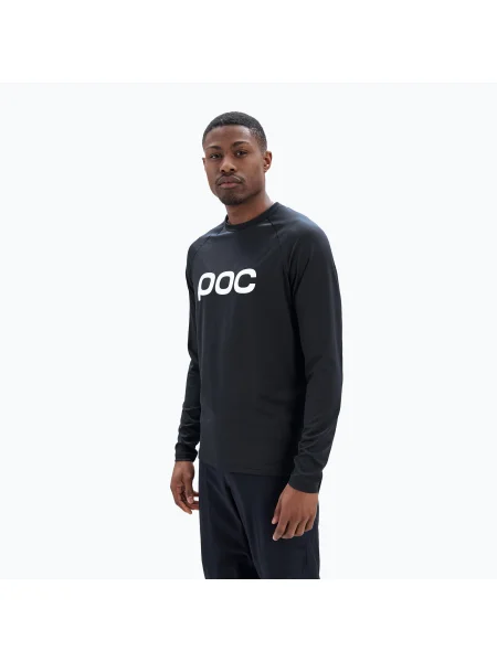 Tricou sport Poc cu mâneci lungi din jerseu negru