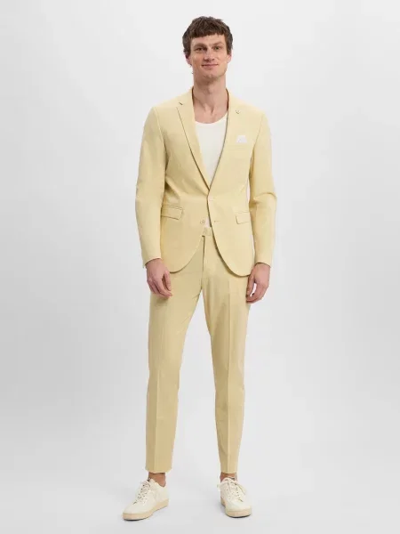 Finshley & Harding London garnitur slim fit Brixdon-Hoxdon Mężczyźni Slim Fit marmurkowy 52 żółty