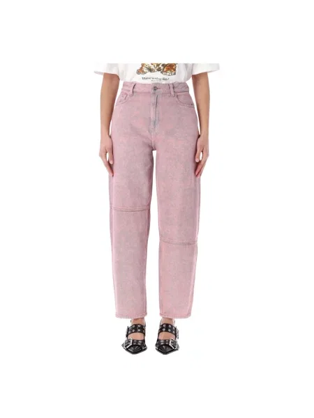 Jeansy Ganni różowe