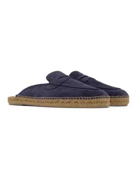 Espadryle Castaner skórzane niebieskie
