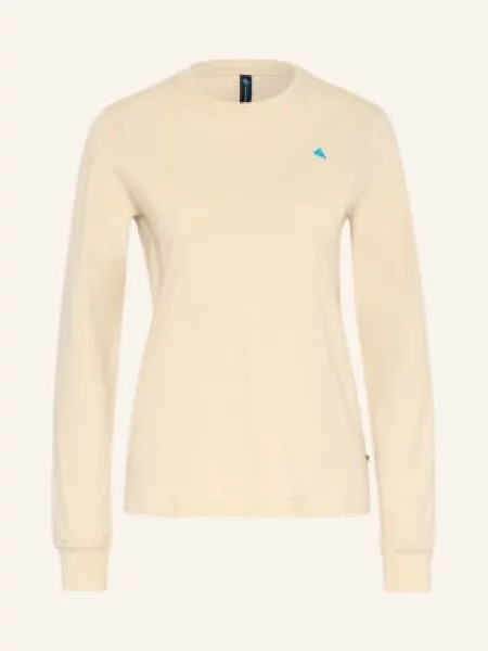 Klättermusen Koszulka Z Długim Rękawem Root Logo Ls beige beżowa