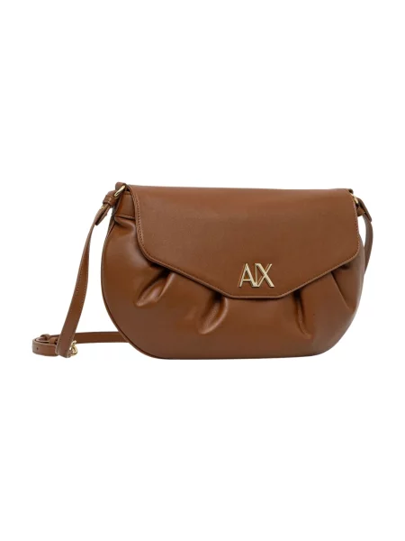 Torebka crossbody Armani Exchange skórzana brązowa