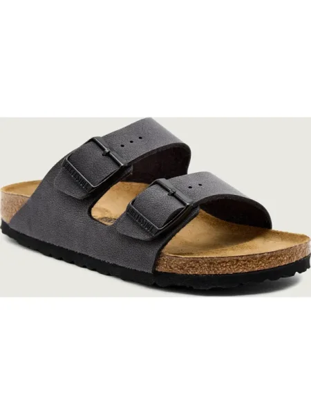 Papucsok BIRKENSTOCK Arizona BF Narrow velvet gray/black Arizona Birko-Flor Narrow fekete