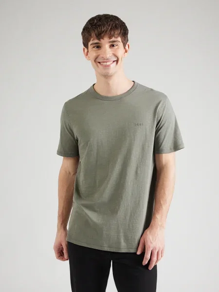 BOSS Tricou Tegood gri piatră portocaliu