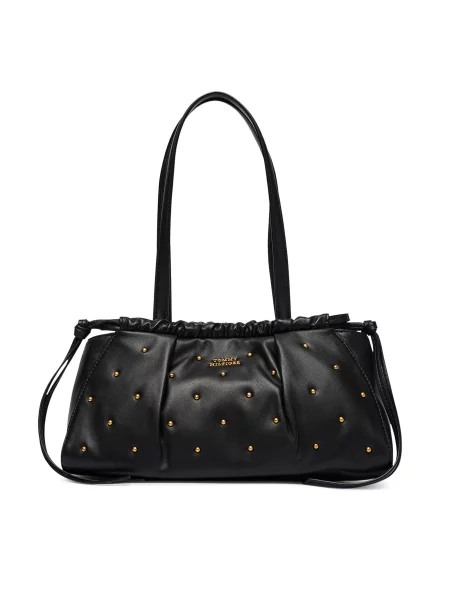 Tommy Hilfiger Ročna torba Soft Leather Shoulder Bag Studs črna