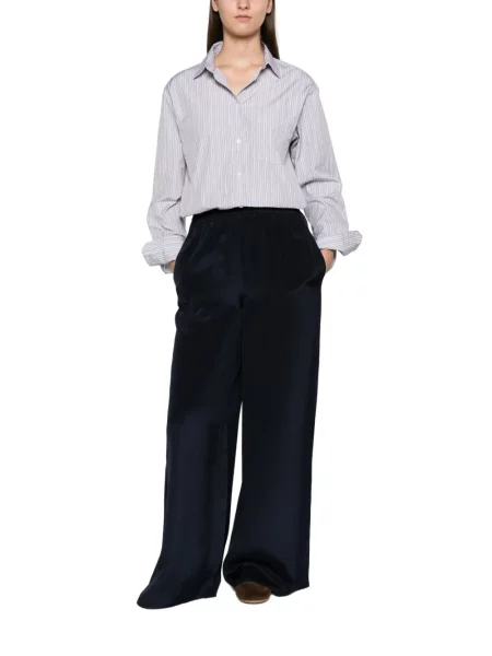 Μεταξωτό παντελόνι Max Mara μπλε