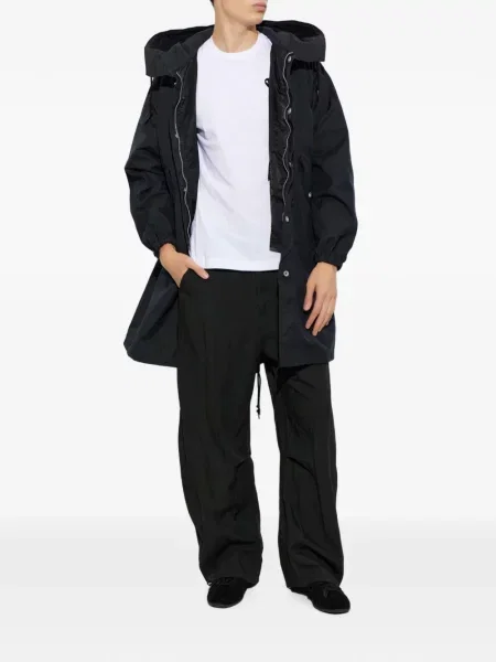 Geacă parka Comme Des Garcons Homme Plus cu glugă cu cordon negru