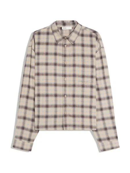 Bershka Cămașă maro / maro cappuccino / negru alb