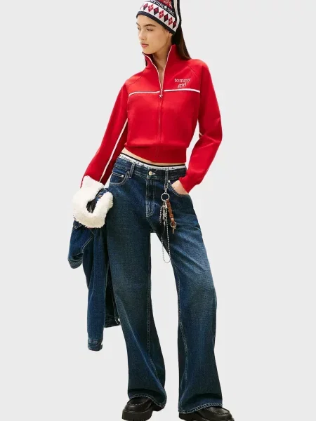 Трикотажна спортивна кофта Tommy Jeans червона