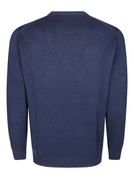 Pulover Mc2 Saint Barth cu broderie albastru