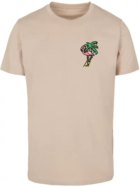 Mister Tee Póló Flamingo gitt zöld / rózsaszín sárga