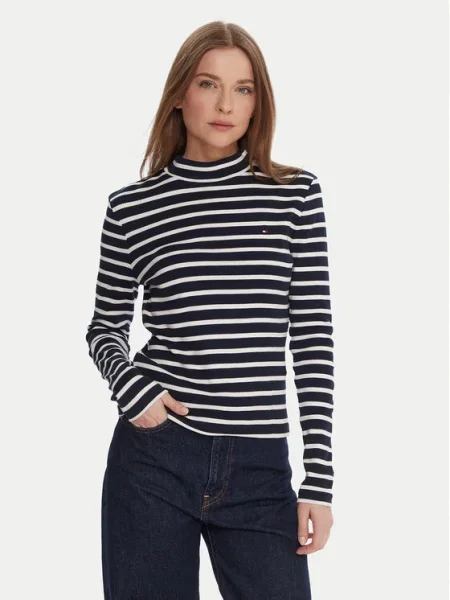 TOMMY HILFIGER Tricou bleumarin alb