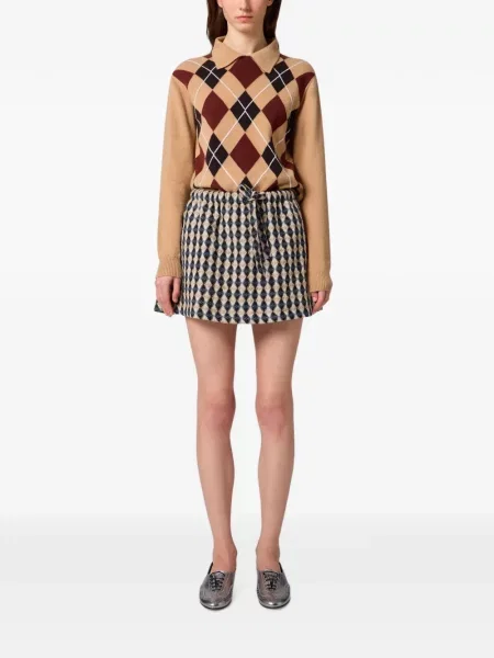 Fusta mini Msgm cu model argyle cu cordon
