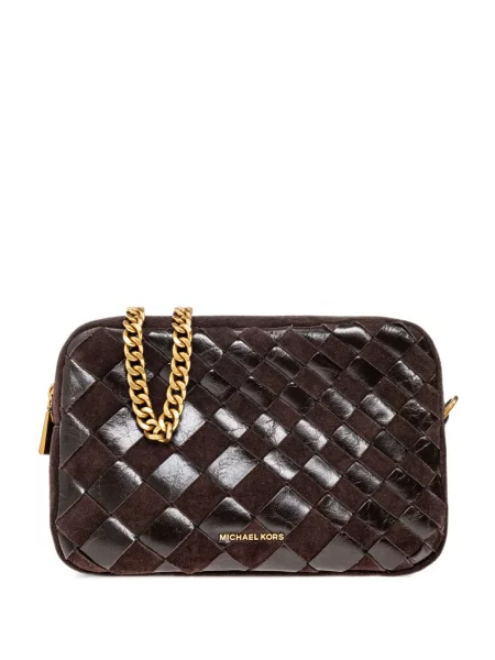 Geantă Michael Michael Kors din piele de căprioară negru