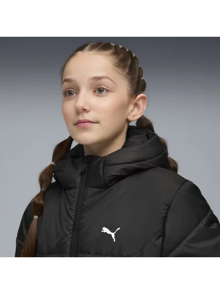 PUMA Młodzieżowa kurtka ocieplana Essentials z kapturem Odzież czarny