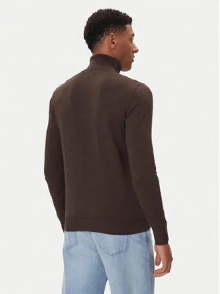 JACK & JONES Sveter JJEEMIL tmavohnedá hnedá