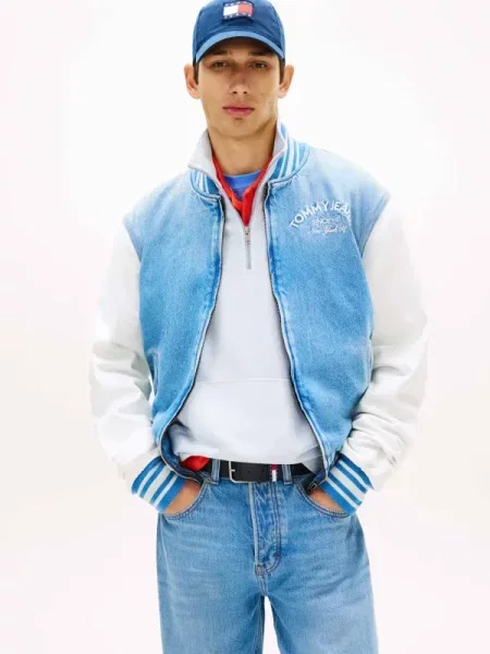 Tommy Jeans Farmer bomber dzseki | Relaxed fit kék