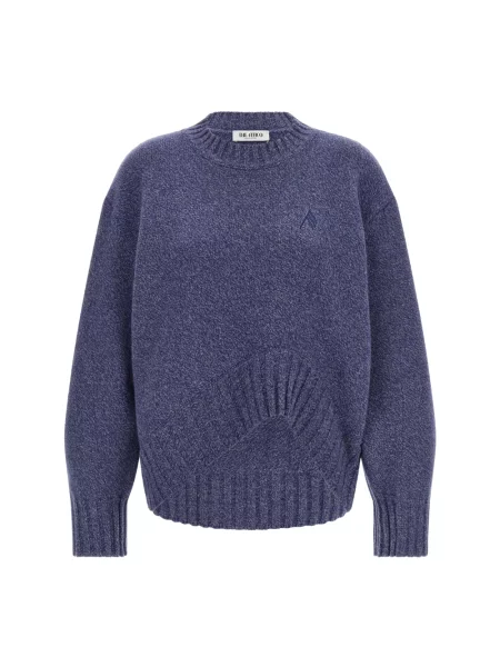 Sweter The Attico wełniany niebieski