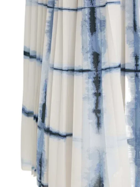 Fusta plisata Munthe cu imagine plisată până la genunchi alb