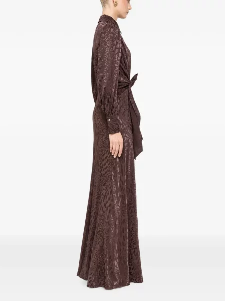 Rochie Nissa cu imagine cu model leopard maro