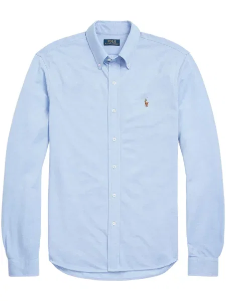 Αρκουδάκι polo Polo Ralph Lauren υφαίνω διαγωνίως με σχέδιο μπλε