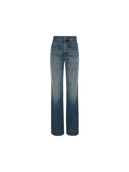 Jeansy Victoria Beckham ze stretchu niebieskie