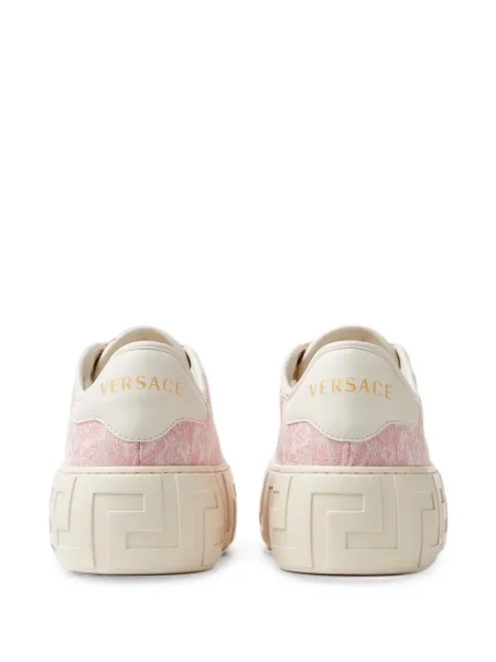 Sneakerși Versace cu platformă din jacard roz
