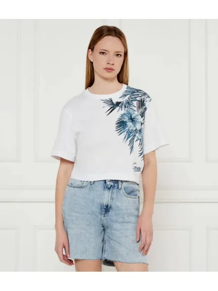 GUESS Póló | Cropped Fit fehér