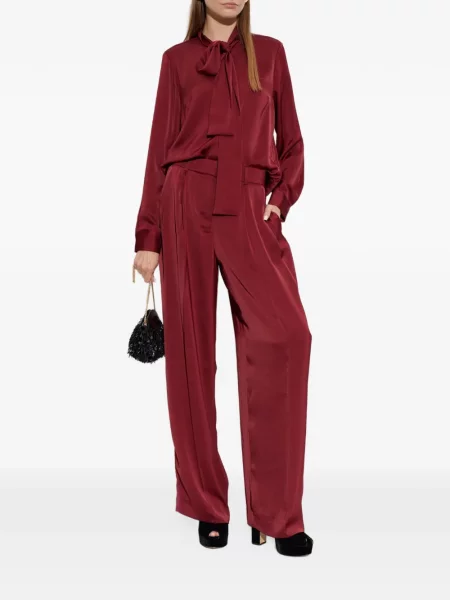 Matlasat geacă cămașă Michael Michael Kors din satin cu funde roșu