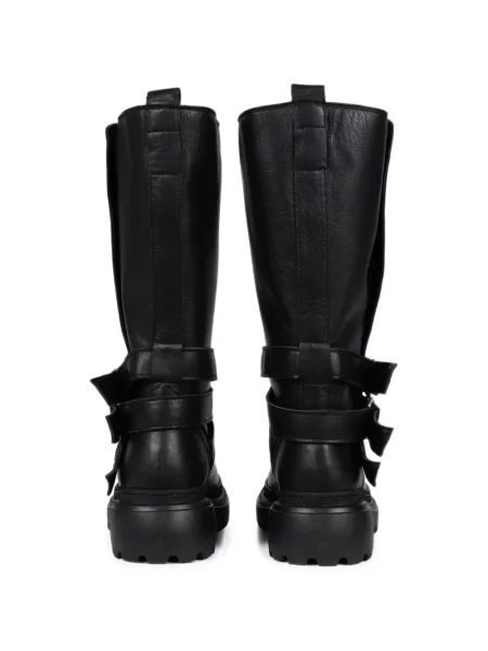 Botine Bohemseo din piele cu cataramă negru