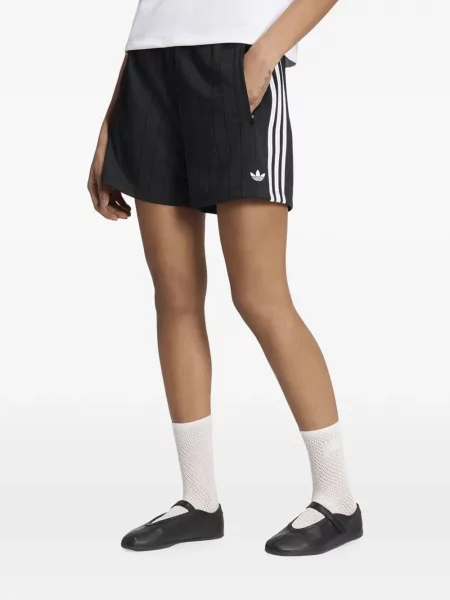 Decupat pantaloni scurți Adidas cu dungi cu autograf albastru