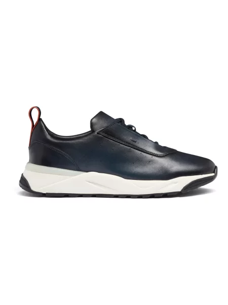 Sneakersy Santoni skórzane niebieskie