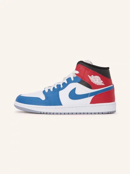 Jordan Kotníkové Tenisky Air Jordan 1 Mid / tmavě červená / modrá bílá
