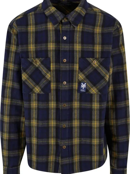 ZOO YORK Košile Iconic námořnická modř khaki žlutá
