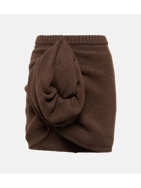 Fustă Magda Butrym din cașmir maro