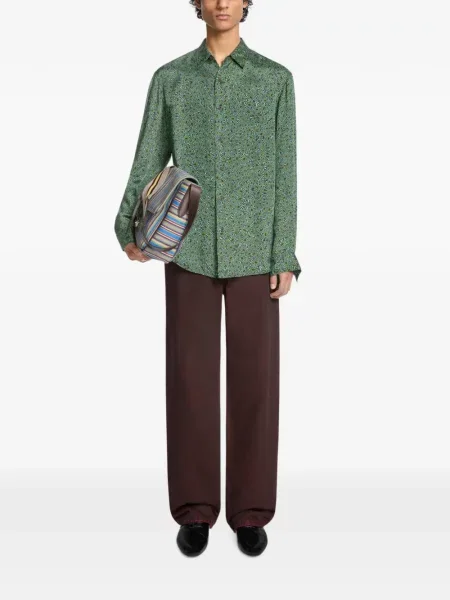 Cămașă Dries Van Noten clasică verde