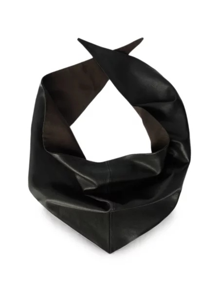 Fular Lemaire din piele negru