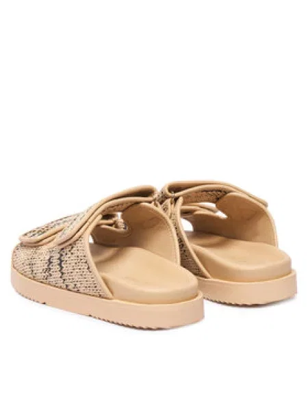 Tommy Hilfiger Šlepetės Double Strap Raffia smėlio