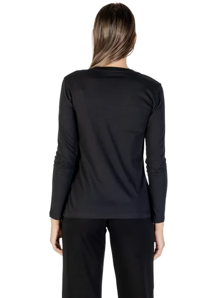 Kryształ górski koszulka Armani Exchange z długim rękawem czarna