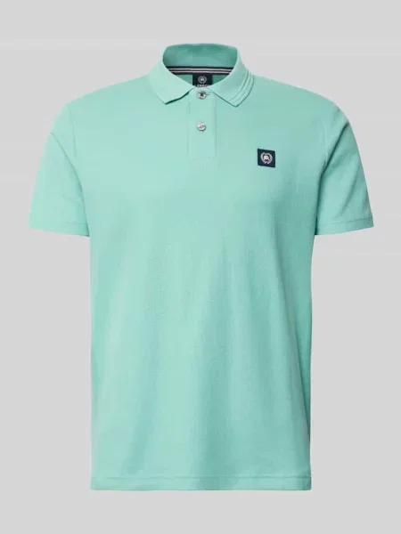 Koszulka polo o kroju regular fit z detalem z logo i listwą guzikową Lerros