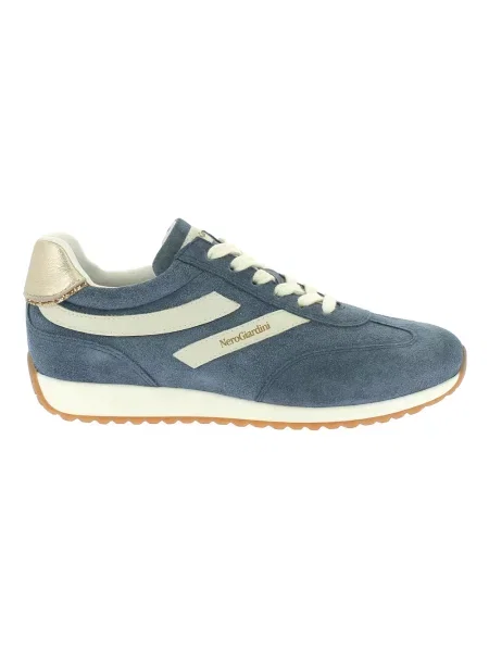 Welurowe sneakersy Nerogiardini niebieskie