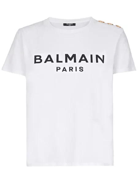 Tricou Balmain cu imagine alb