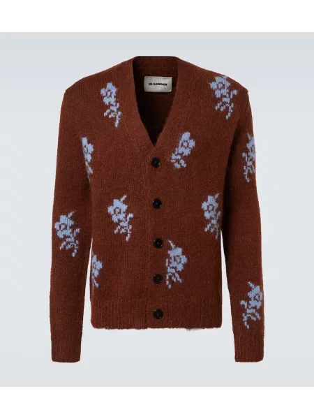 Cardigan Jil Sander de lână maro