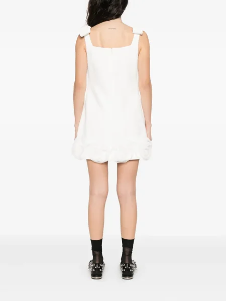 Rochie midi Self-portrait fără mâneci până la genunchi de costum alb